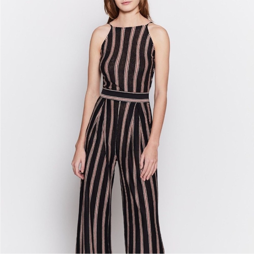 Joie Briselle Linen Striped Tie
Back Jumpsuit